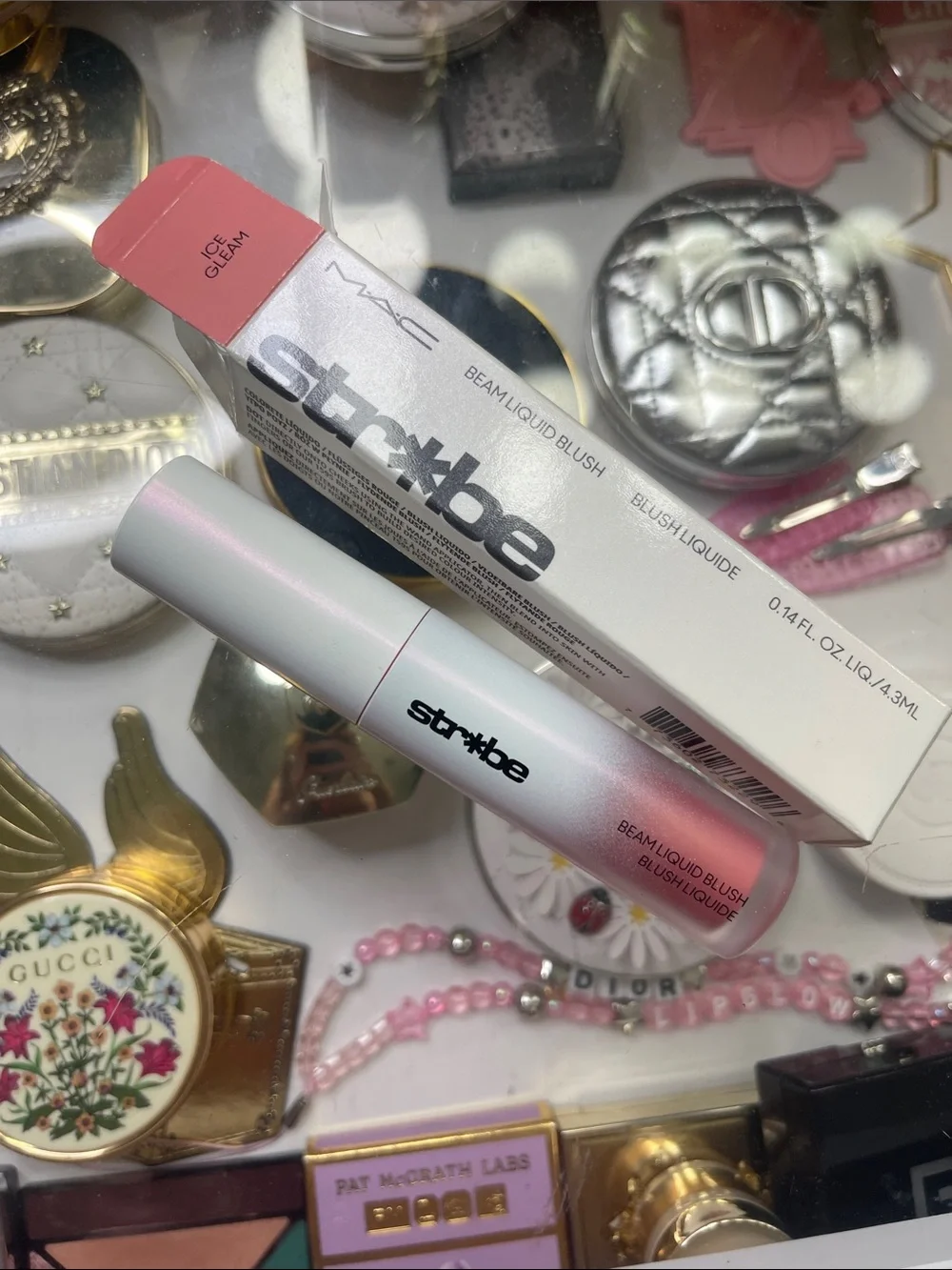Mac strobe beam liquid blush in ice gleam